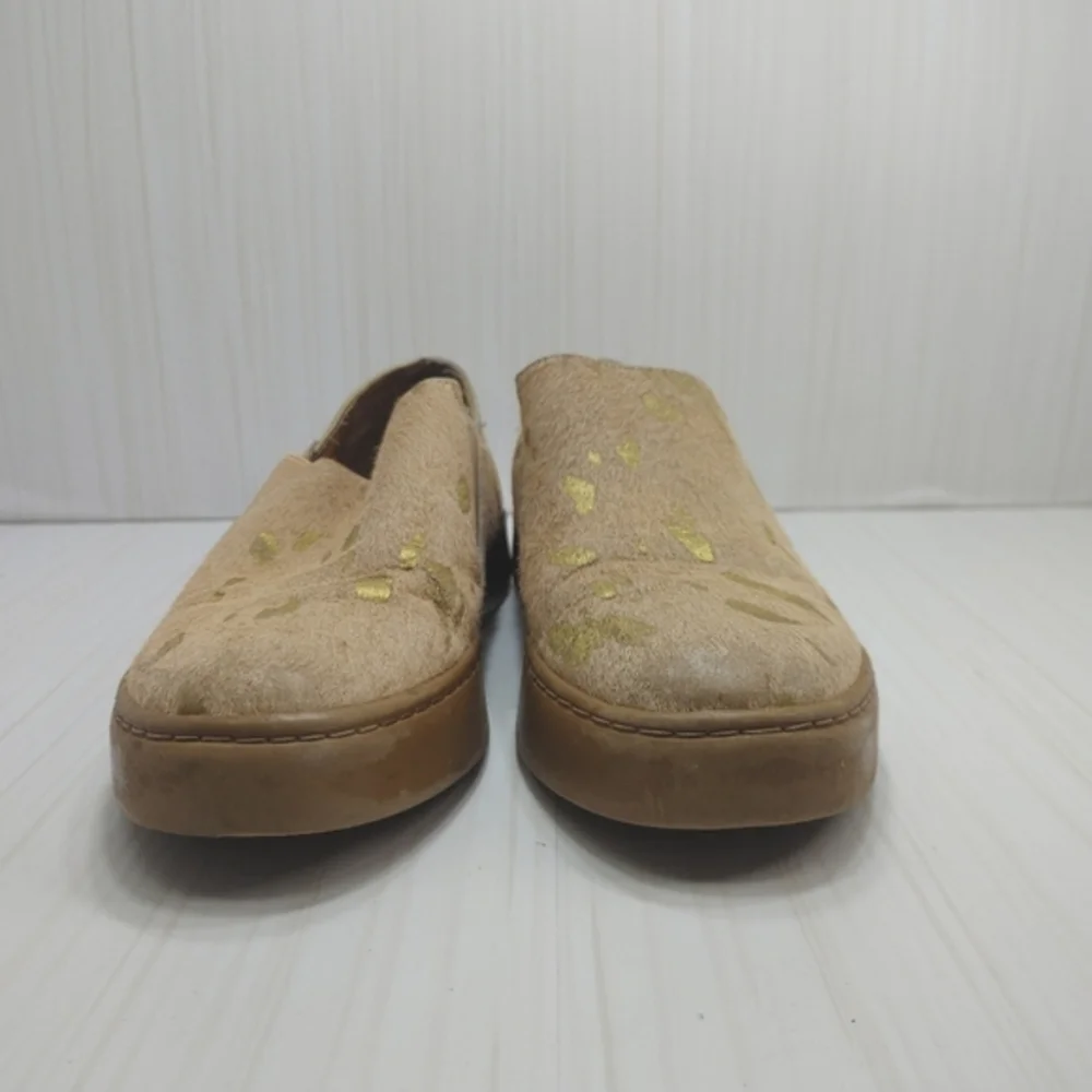 Free‎ People Varsity Golf Slip On Sneaker Leather Calf Hair Animal Print EU 38